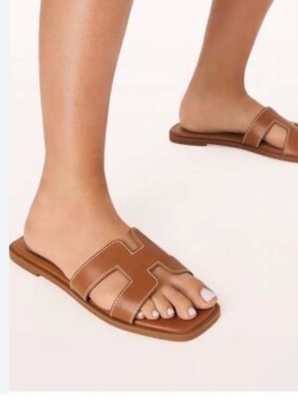 KAITLYN PAN Women’s Brown Slide Sandals